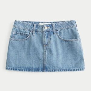 Low-Rise Medium Wash Denim Mini Skort